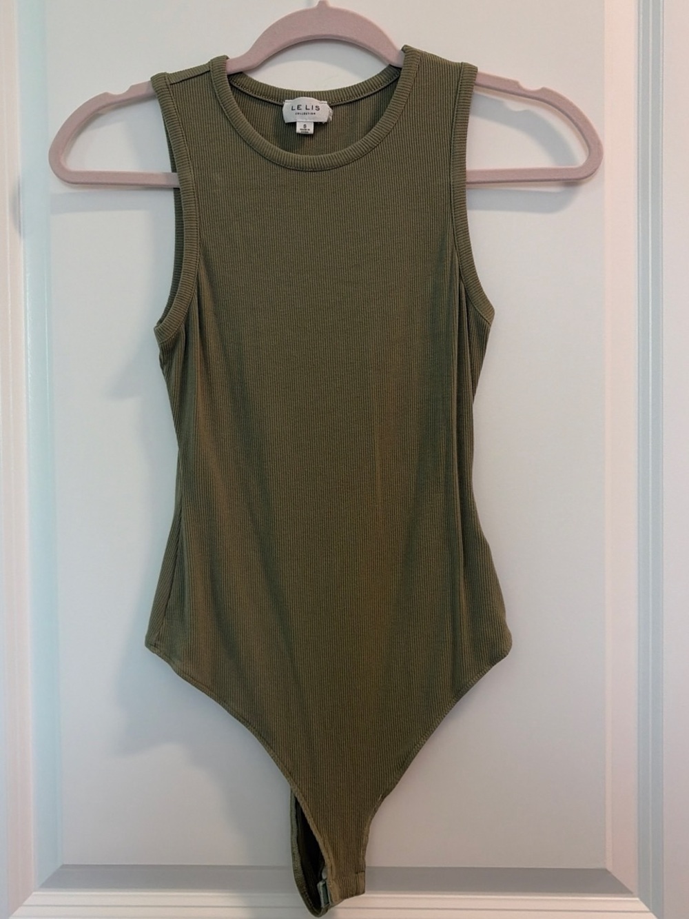 Le Lis Olive Ribbed Tank Bodysuit